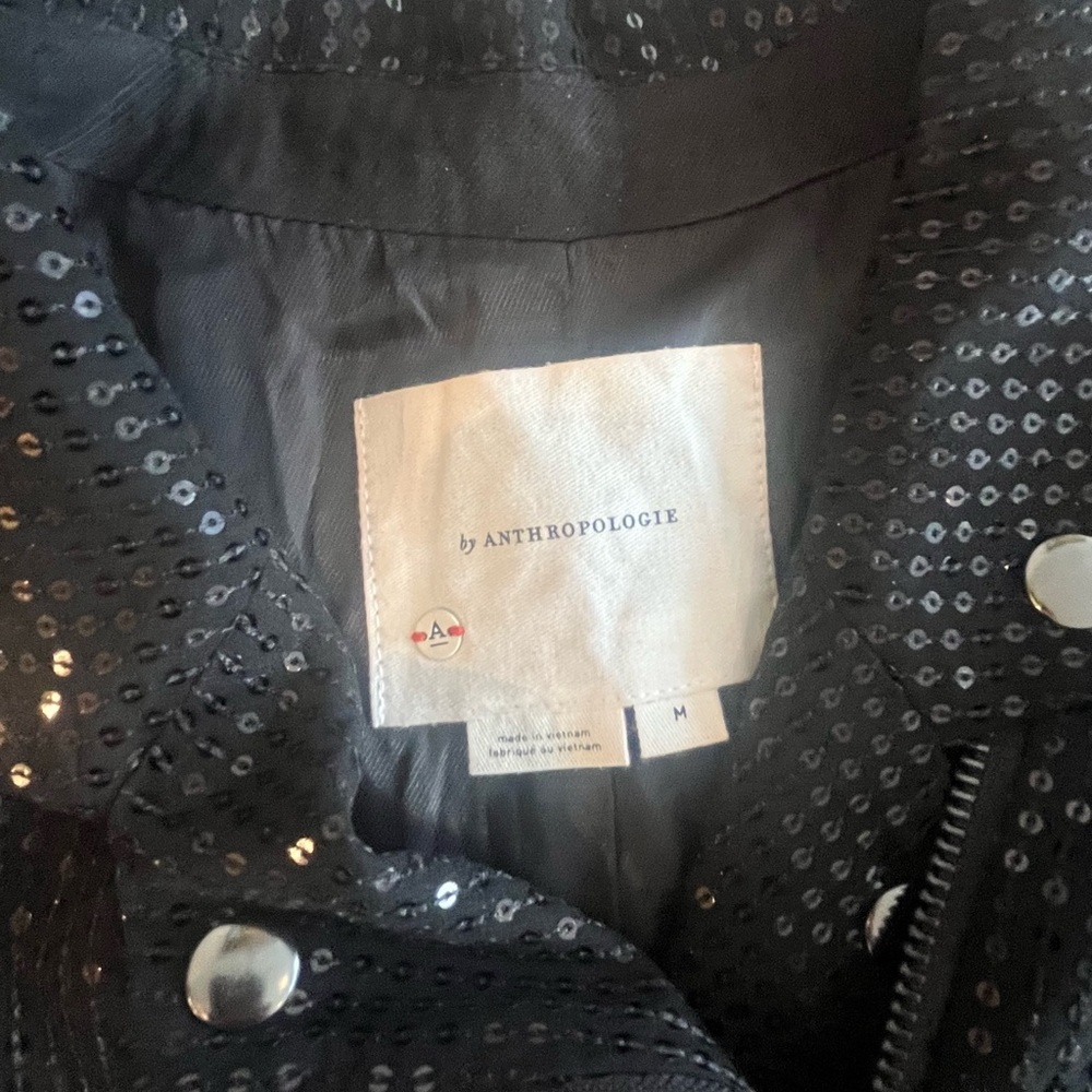 Anthropologie Black Sequin Jacket - Picture 2 of 3